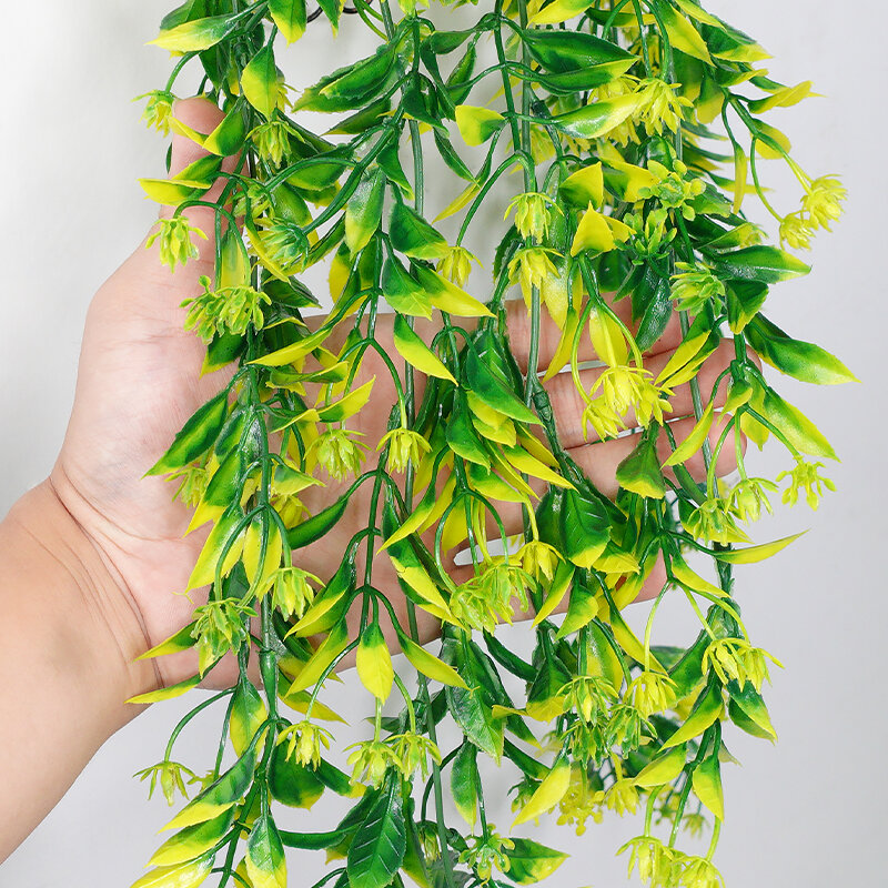 Подвесное искусственное пластиковое украшение в виде листьев для дома и сада, искусственное растение, гирлянда для свадебной вечеринки, декор для стен и балкона