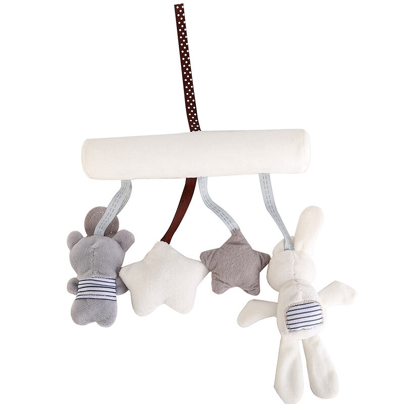 Grzechotki zabawki dla niemowląt dla niemowląt wózek kołyska miękki wózek z niedźwiedziem królika wiszące zabawki pluszowe akcesoria łóżeczko dla lalki