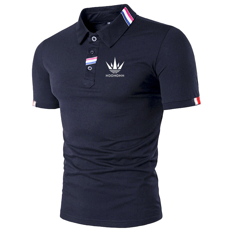 HDDHDHH Brand Printing New Summer Casual Polo Shirt Men Short Sleeve Business T-Shirt Fashion Tops Tees