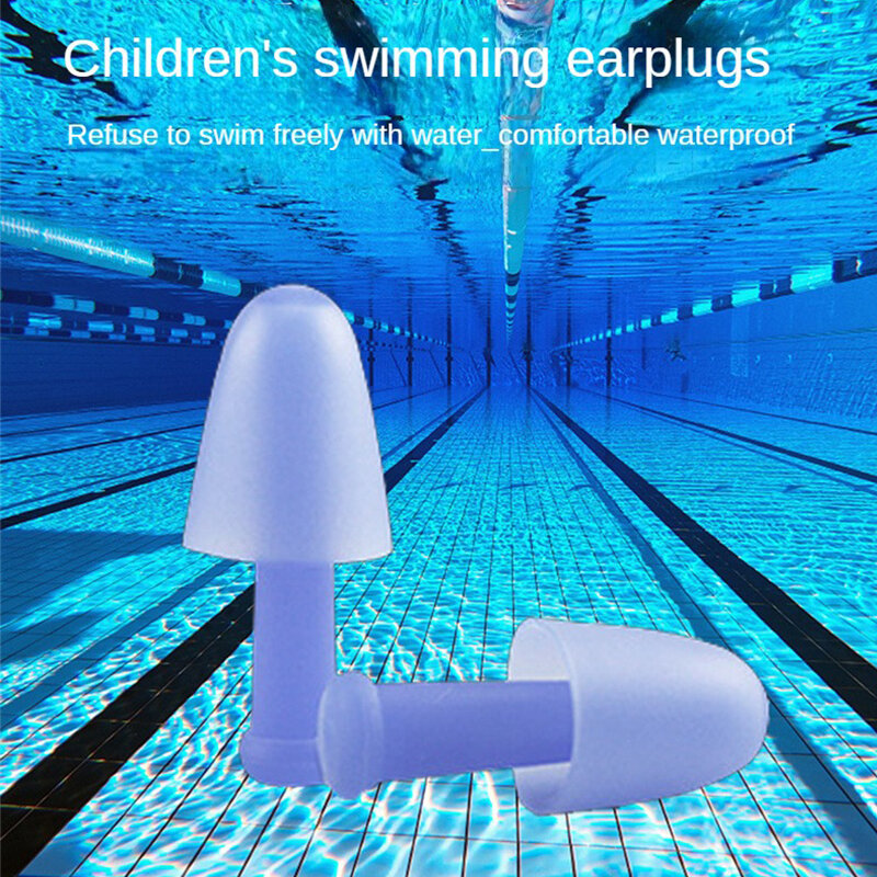 子供用水泳耳栓,防水シリコン耳栓,ノイズ防止,ウォータースポーツトレーニング,耳保護,1ペア