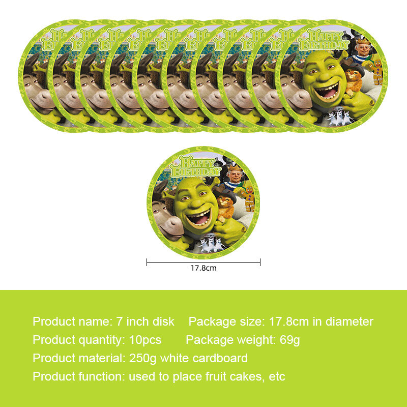 Disney Monster & Shrek Prince ไดโนเสาร์ธีมเจ้าหญิงวันเกิด Party Disposable Tableware บอลลูนแบนเนอร์ Baby Shower ของขวัญ