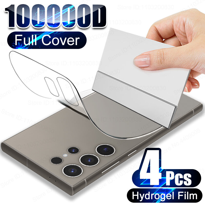 Protetor de tela 4pcs Back Hydrogel Film para For Samsung Galaxy S24 S23 S22 S21 S20 Ultra S10 S9 Plus A54 A34 A52 Acessórios para telefone