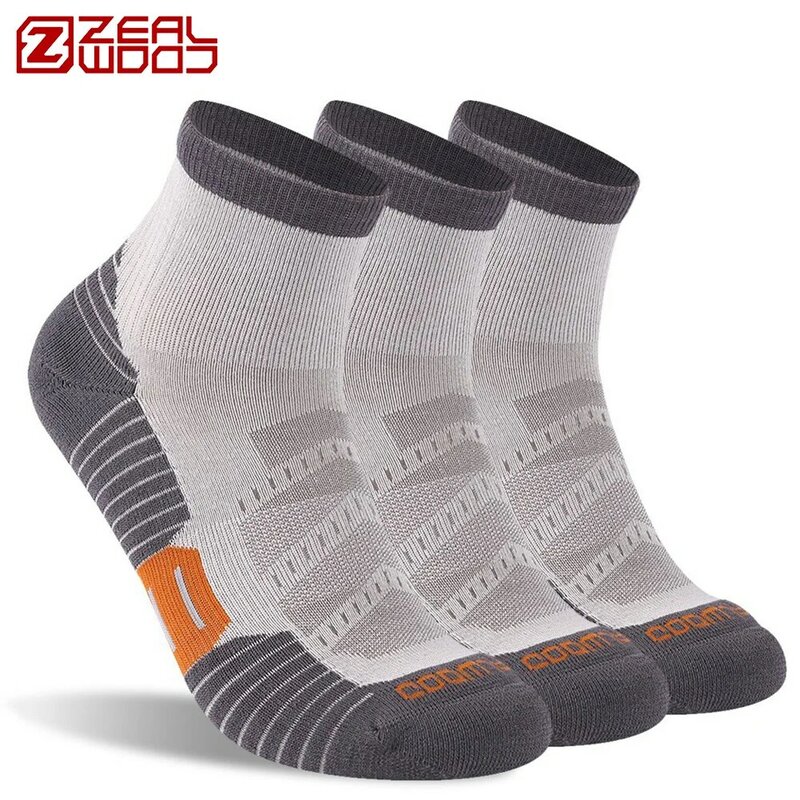 ZEALWOOD носки для бега с подушками для мужчин и женщин, антибликовые спортивные носки для езды на велосипеде, гольфа, тенниса, спортивные носки Антибактериальная влага 3 пары