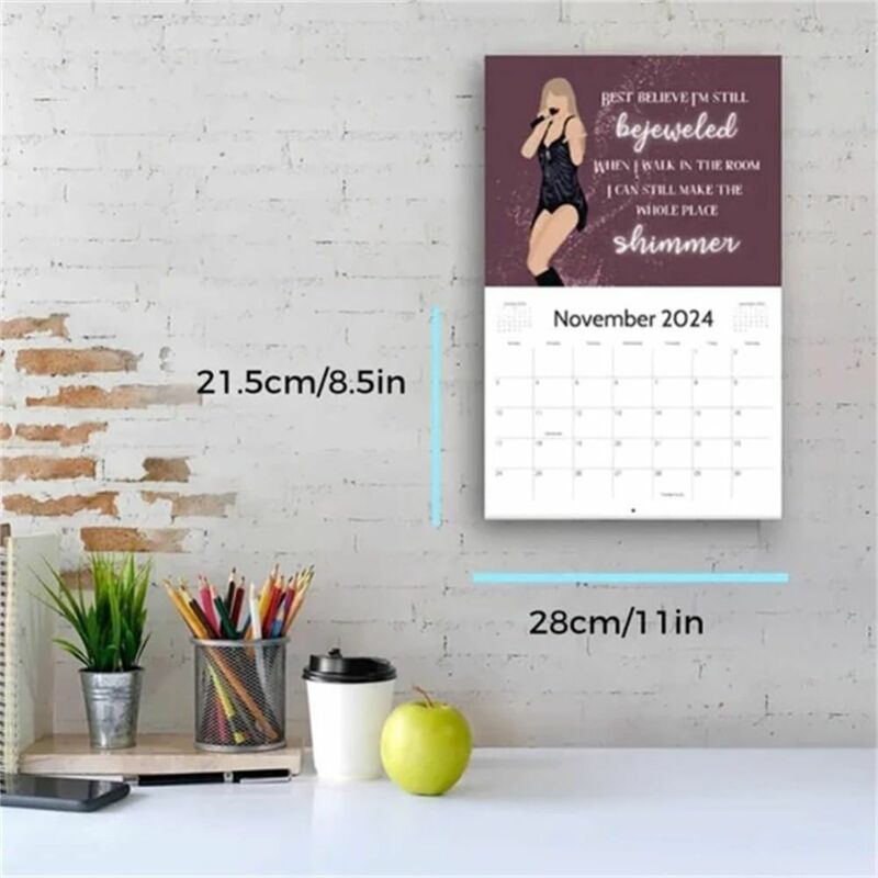 2024 era kalender wisata Album penutup Poster kalender digantung kanvas estetika dinding seni kalender rumah dekorasi dinding hadiah penggemar