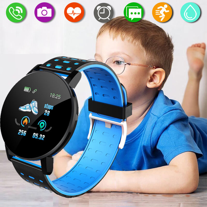 Esportes das crianças relógio inteligente led digital à prova dwaterproof água smartwatch crianças monitor de freqüência cardíaca fitness rastreador relógio menino e menina