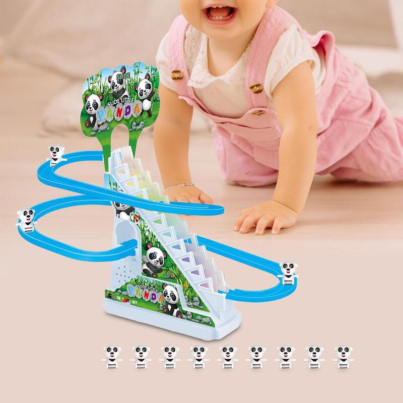 Musical Panda Chasing Race Track Game Set Motor Activity Toy Develops Hands on Ability Duck Roller Coaster Toy for Party Toy