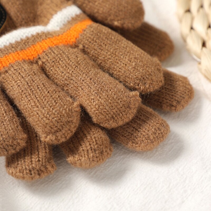 97BE Volledige Vingers Handschoenen Gebreide Handschoenen Warm Mitten Winter Gunst Voor Kleine Kinderen