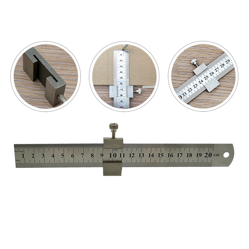 Lineal Messung Holz bearbeitungs lehre gerade Stahl Edelstahl Lineale Clip Stop Zaun Präzision Markierung Lücken Stopper Werkzeug 15cm