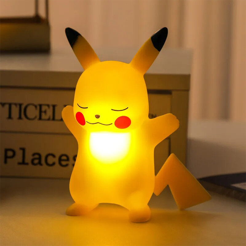 Pokemon Pikachu Gengar lampu malam anak-anak, lampu malam bersinar mainan Pokemon Pikachu lucu, lampu samping tempat tidur, hadiah ulang tahun anak-anak