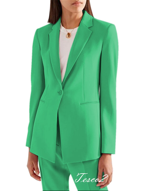 Tesco Frauen Anzug Blazer und Hosen formelle Hosen Sets für Büro Dame Hosenanzug Frauen 2 Stück elegante Outfits Ropa de Mujer