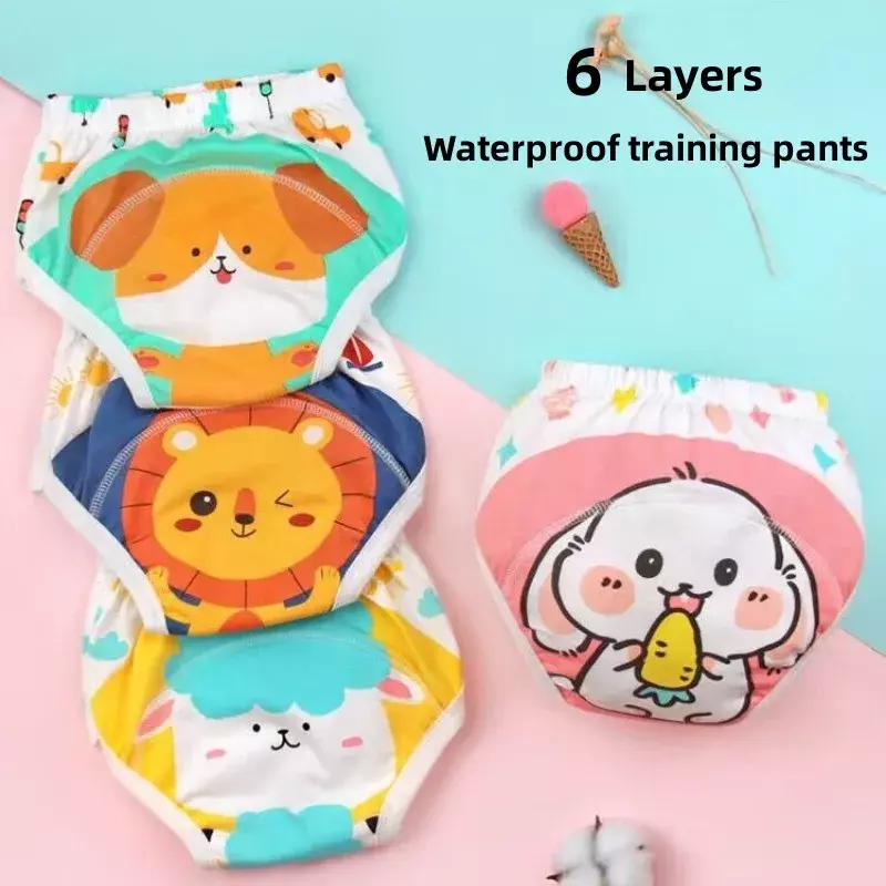 Baby Potty Training Pants Nappies Boys Girl Cotton Cloth Panties Reusable Underwear Washable Water Proof Diaper