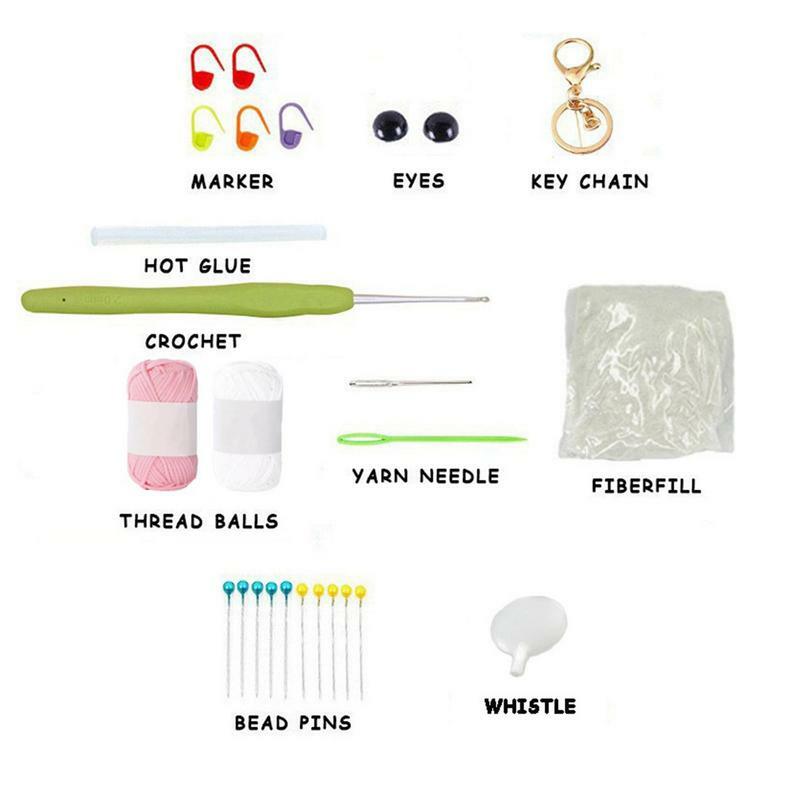 Kit de crochê portátil para iniciantes, DIY Blowfish Crochet Kit, Animal bonito Starter, simples conjunto de ferramentas, artesanal