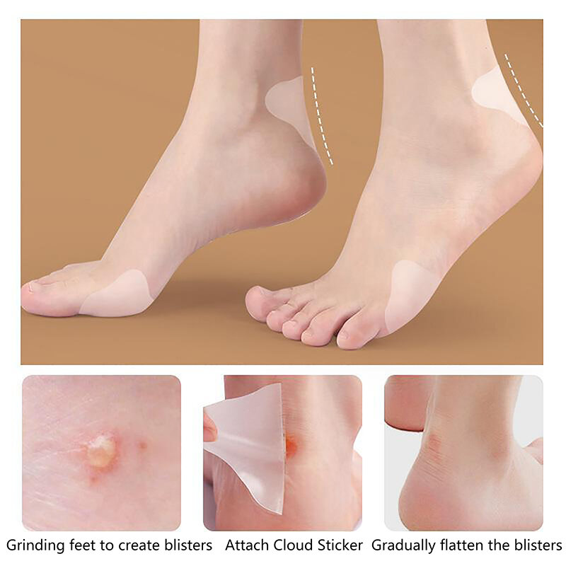 Transparente Anti-fricção Heel Sticker, Anti-Wear, Toe Protector Pads, Blister Prevenção Foot Care, Invisible Board, 1 Par