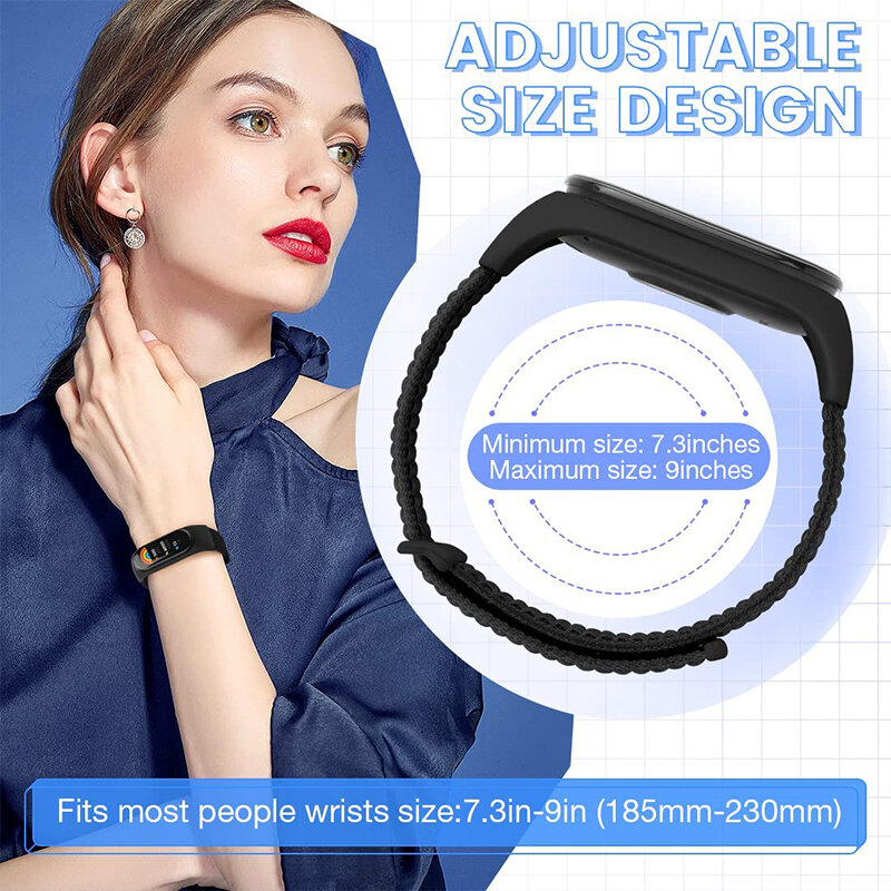 Anello in Nylon per Xiaomi Mi Band 7-7 nfc smartwatch Wristband Sports Miband7 Correa braccialetto di ricambio smart band 7 6 5 4 3 Strap
