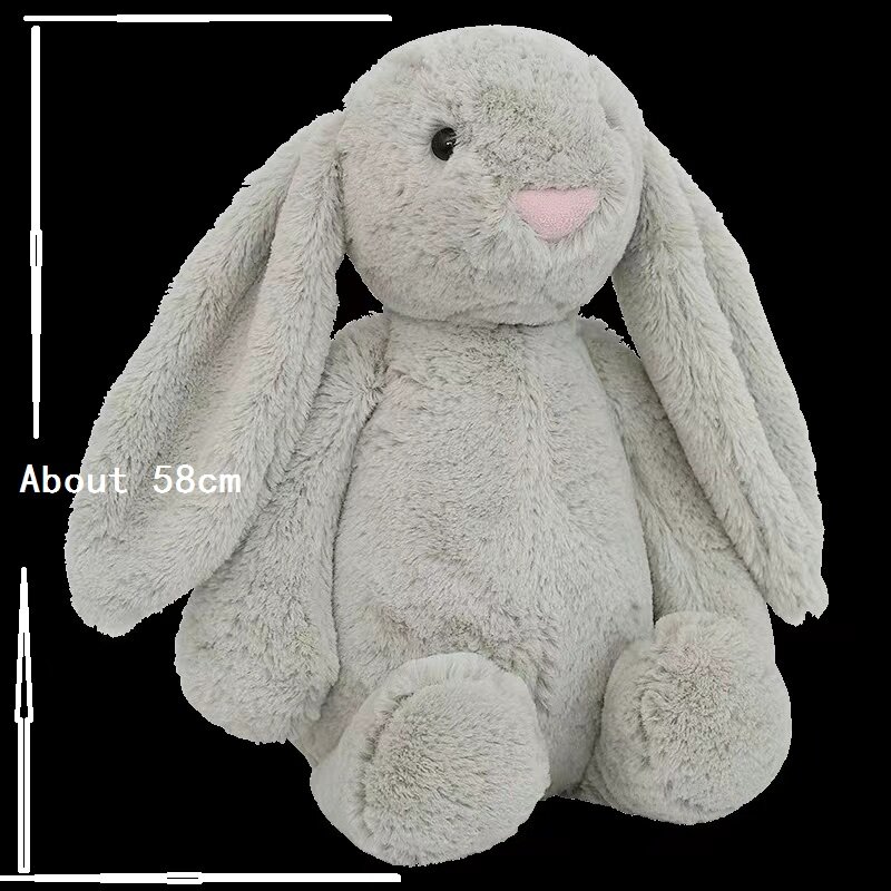 60cm Bunny Plushies Doll Toys Kawaii Stuffed Dolls Rabbit Big Animal Lunar Chinese New Year Toy Easter Gift For Friends Children