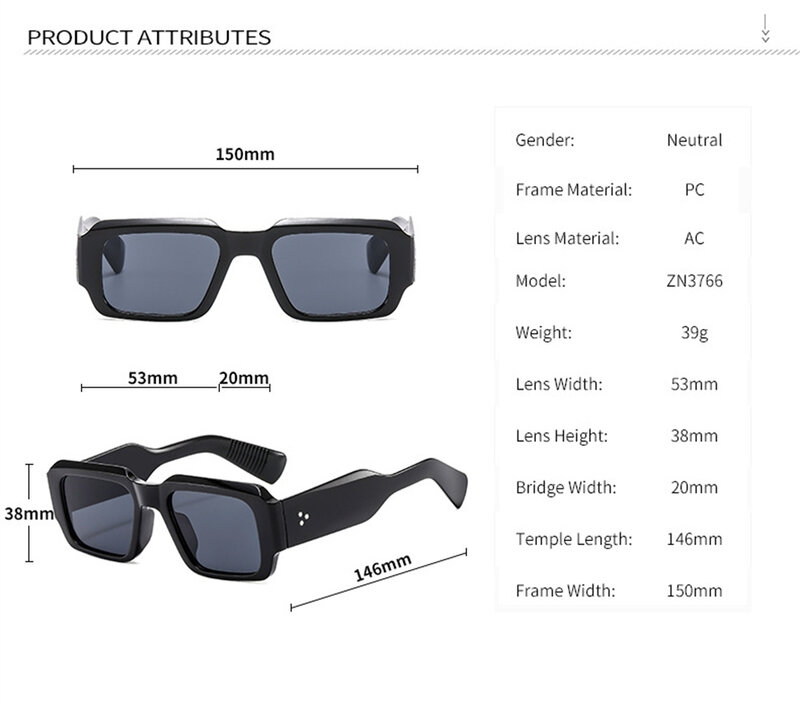 Okulary przeciwsłoneczne do samochodu z epoki dla mężczyzn i kobiet. Kwadratowa oprawa, grube nogi, ochrona UV400, idealne na spacery na świeżym powietrzu. Doskonały prezent.