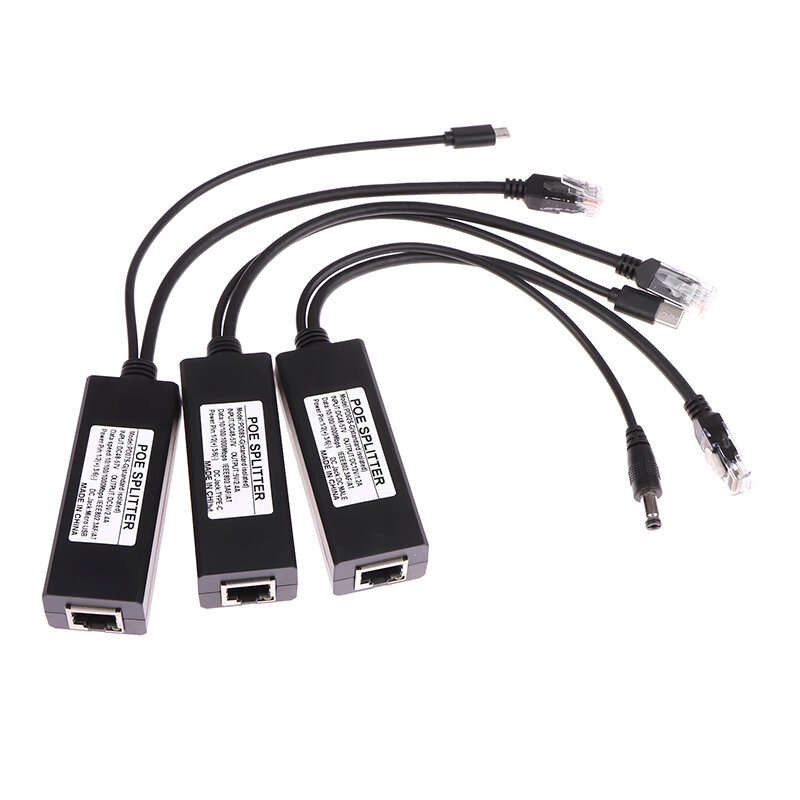 기가비트 마이크로 USB C타입 POE 분배기, 라즈베리 파이 4 4B, IEEE802.3af/at 1000M, 게이트웨이 셋톱 박스용, 48V ~ 5V
