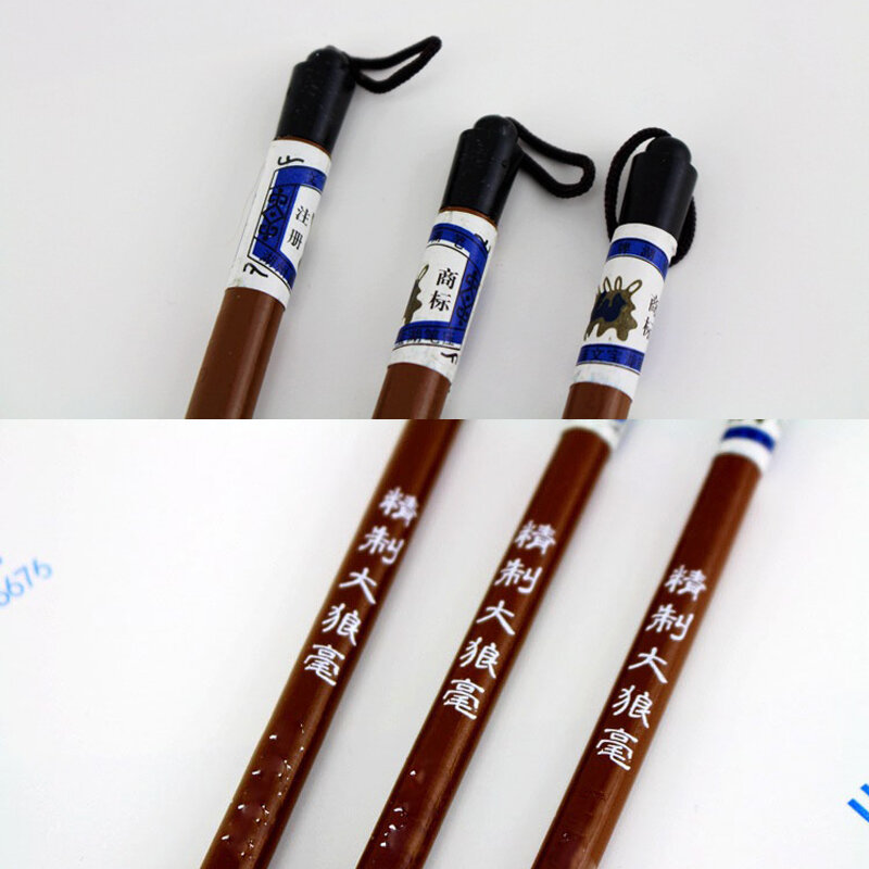 10PCS Bamboo Calligraphy Brush Pen Wool Chinese Calligraphy Painting Brush Pen Weasel Hair Regular Script Writing Brush