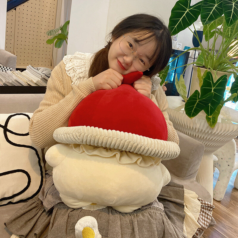 45/60CM Kawaii Red Mushroom Plush Toy Cartoon Mushroom Pushies Dolls Cute Throw Pillow for Children Girls Kids Gifts Home Decor