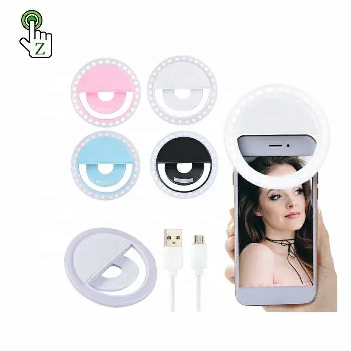 Tragbare wiederauf ladbare Handy LED Ring Live Beauty Füll lampe Selfie kabellose Aufladung Füll licht für Smartphone