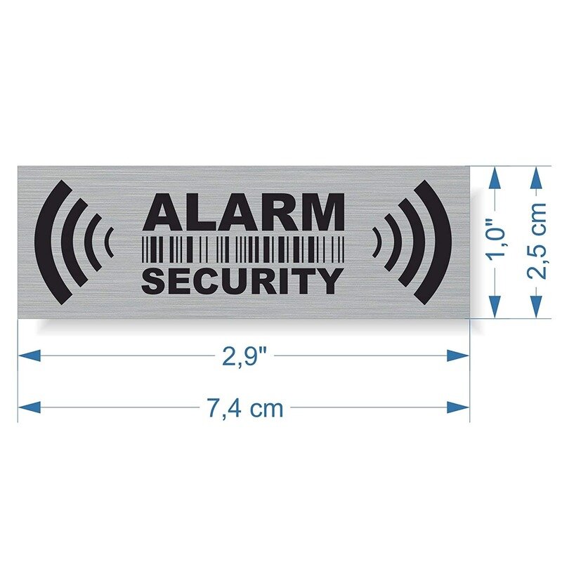 2.9"*1" 6PCs Security Alarm Warning Sign Stickers, Vinyl Decals