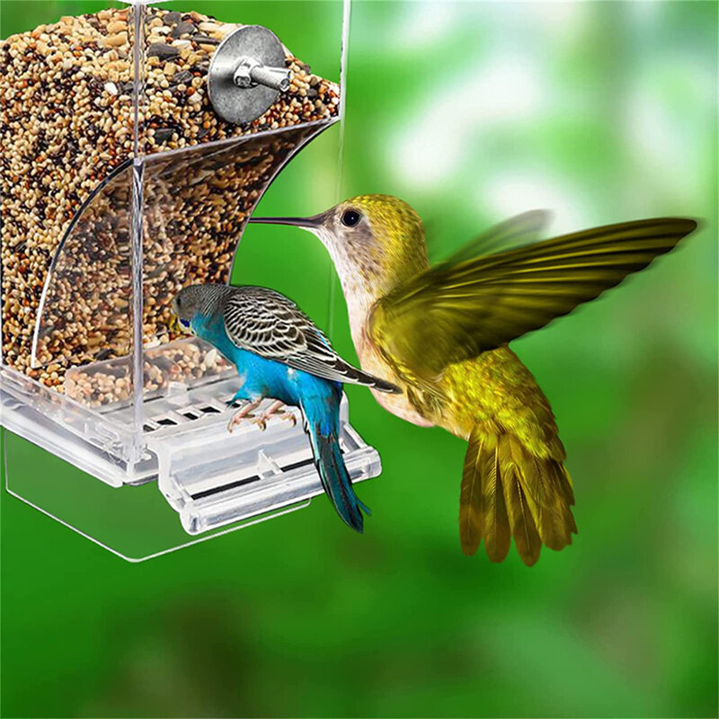 Кормушки для птиц, без беспорядка, автоматическая подставка для питья, акриловый контейнер для семян, аксессуары для мелких и средних попугаев