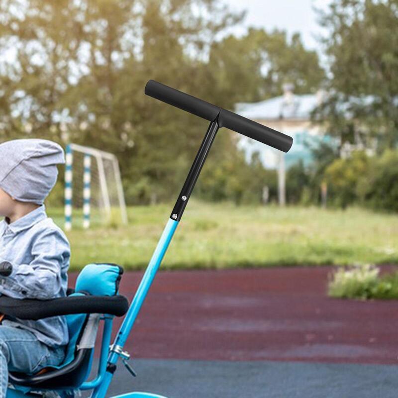 Barra della maniglia di spinta a forma di T robusta facile da installare accessori pratici per triciclo per bambini parti di ricambio per viaggi a casa all'aperto