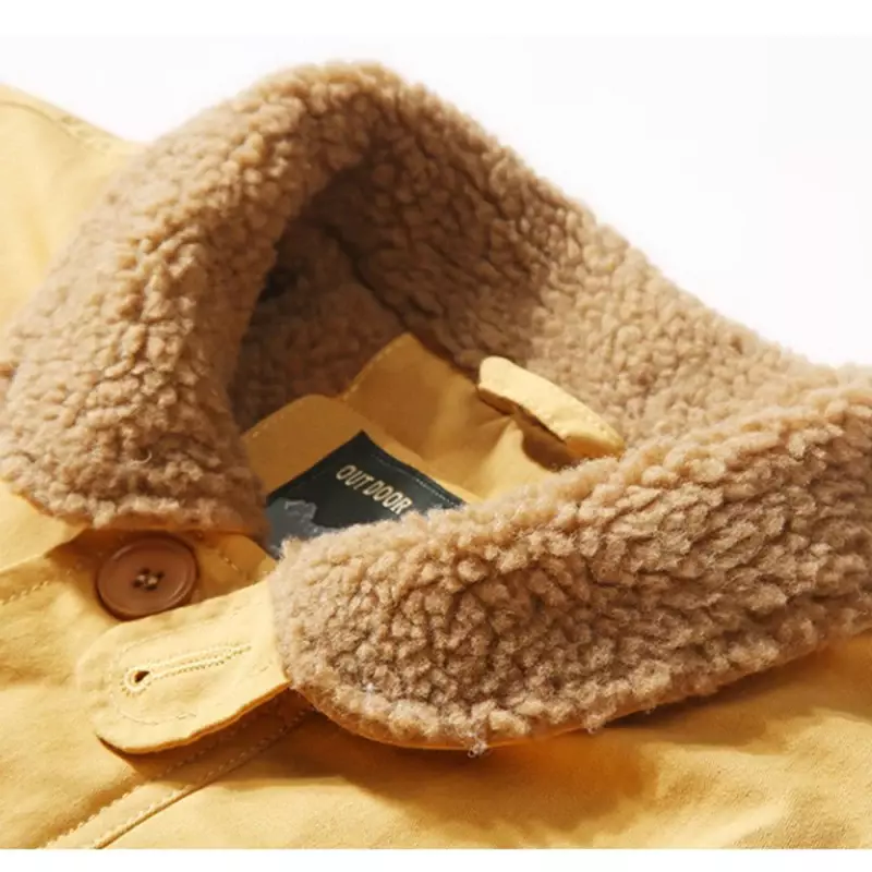 Veste en coton à boutonnage simple pour homme, multi-sacs, chaud et épais, automne et hiver