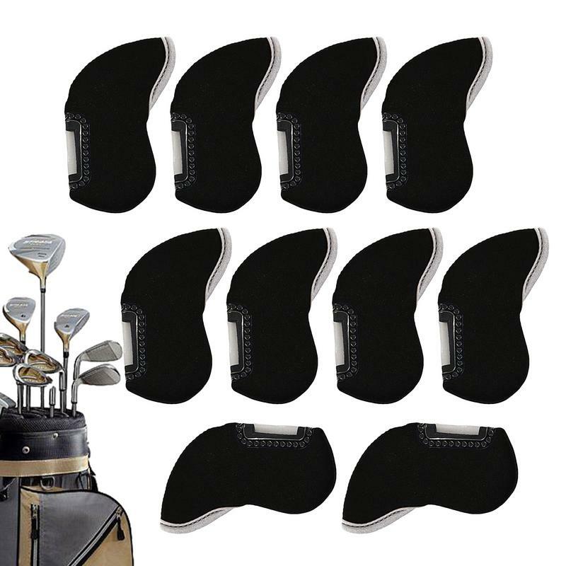 Transparente Golf Iron Head Covers, Mergulho Tecido Wedge, Protective Golf Iron Covers, 10Pcs