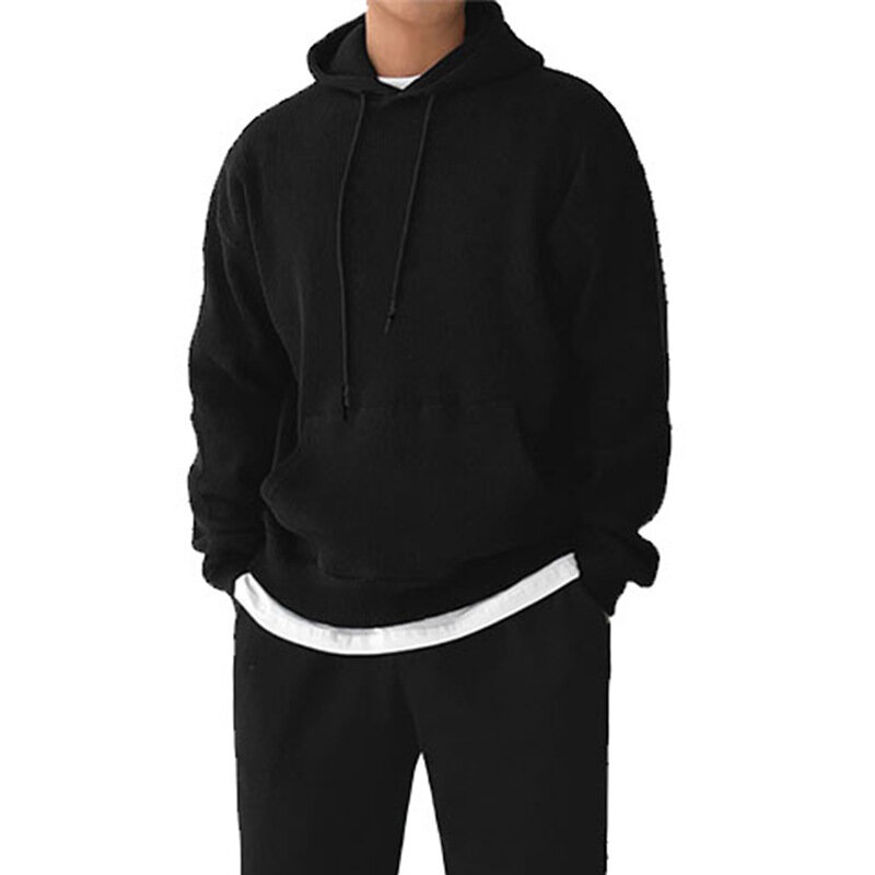 Conjunto deportivo para hombre, de felpa de marca de moda Sudadera con capucha, pantalones casuales versátiles, Otoño e Invierno