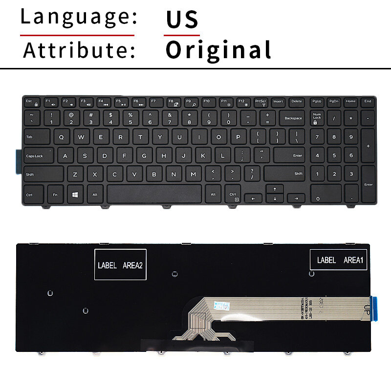 100% neues Original uns Englisch für Dell Inspiron 15 17 Tastatur Hintergrund beleuchtung 0 v9f14