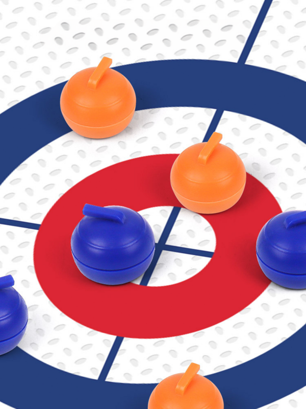 Family Fun Board Games for Kids & Adults: Tabletop Curling Game with 8 Rollers & Shuffleboard Pucks!