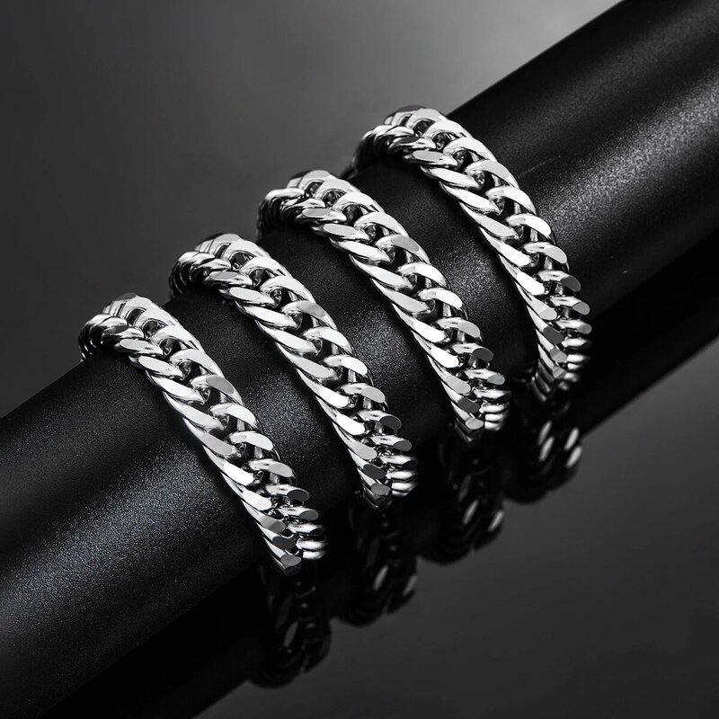 4.8mm/5.8mm/6.6mm/7.5mm/9.2mm Stainless Steel Cuban Link Chains Classic Men Boy Curb Chunky Necklace 14 to 30 Inches