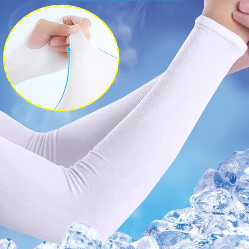 Children's Ice Silk Sleeve Summer Girl Solid Color Simple Sunscreen Sleeves Outdoor Sports Comfortable Sleeves Fashion Accessory