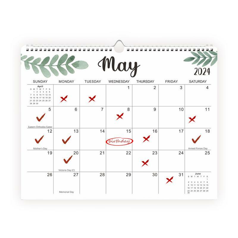 Kalendarz 2024-2025 18 miesięcznych kalendarz planer obejmuje 2024 do June 2025 18 miesięcznych kalendarz ścienny bez wysiłku