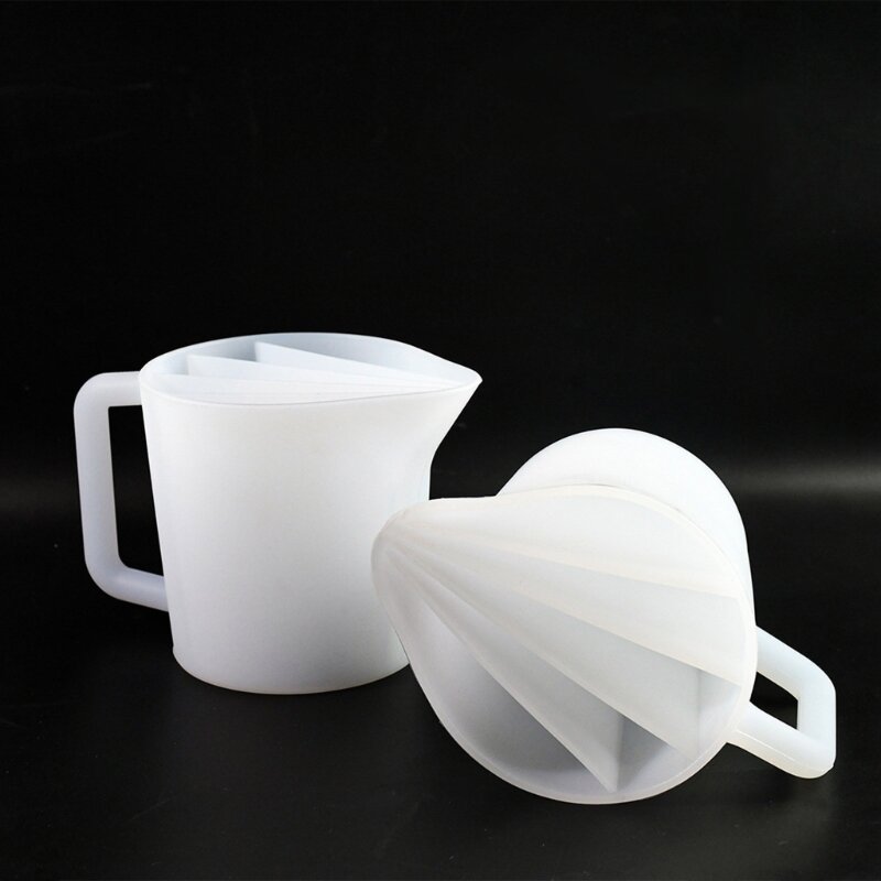 シリコンミキシングカップ シリコン分割カップ ハンドル付き 樹脂カラーミキシングカップ アーティスト クラフターやクリエイティブプロジェクト用
