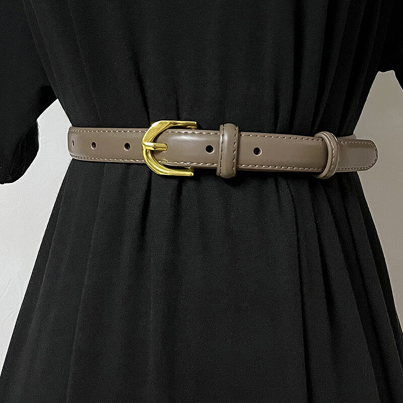 Faja de cuero genuino a la moda para mujer, corsés para vestido femenino, cinturones de cintura, decoración, cinturón estrecho TB1278