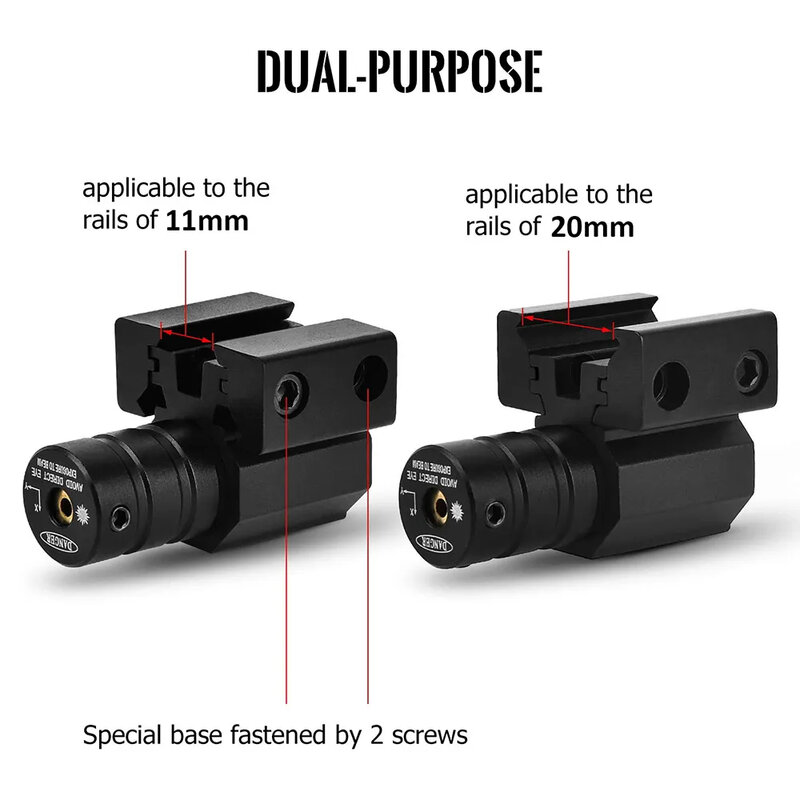 Laser penglihatan titik merah taktis Mini, untuk senapan Pistol berburu senapan dapat disesuaikan 11mm 20mm penglihatan berburu dengan baterai dan senar
