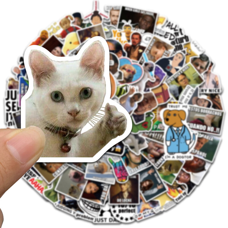 50/100/150PCS/pack Funny MEME Cat Cool Sticker Motorcycle Laptop Phone Suitcase Notebook Car Bottle Toy Trendy Decal Sticker Toy