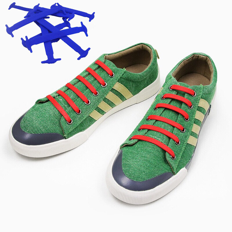 Качественные силиконовые шнурки 16 шт./лот, эластичные шнурки для обуви без завязывания, резиновые шнурки унисекс, шнурки для детей и взрослых для ленивых