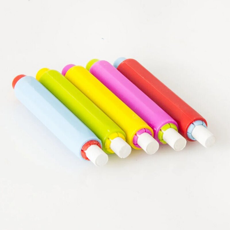 Soporte de tiza no tóxico para la salud de 5 colores, soporte de Tiza de Colores, soporte de enseñanza limpio para profesores, papelería para niños