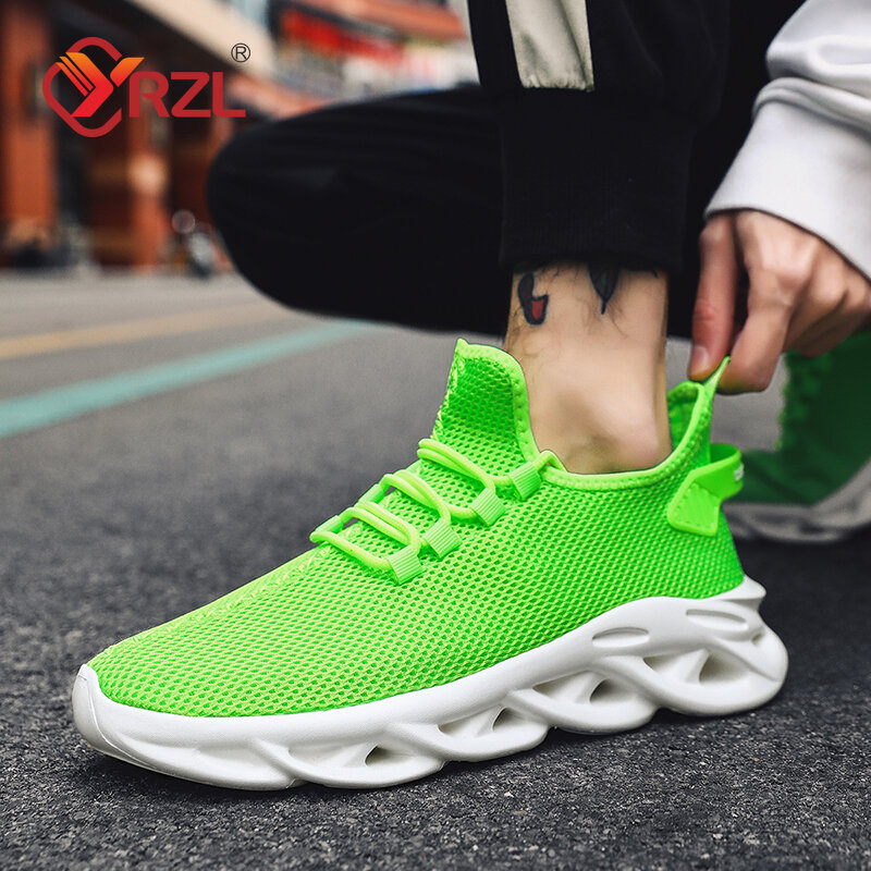 YRZL Men Casual Sneakers Summer Breathable Sport Shoes Lightweight Outdoor Mesh Running Shoes Athletic Jogging Tenis Shoes Men