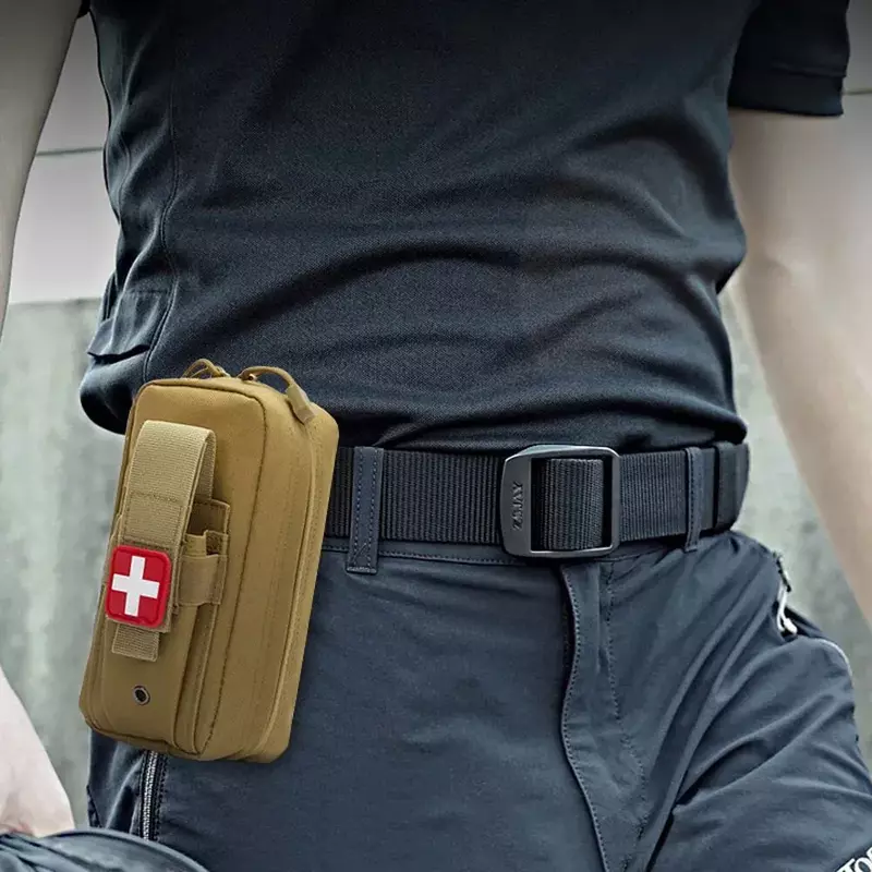 Kit de primeros auxilios médico EDC, bolsa táctica Molle para herramientas al aire libre, torniquete, tijeras, paquete de cintura para supervivencia y caza