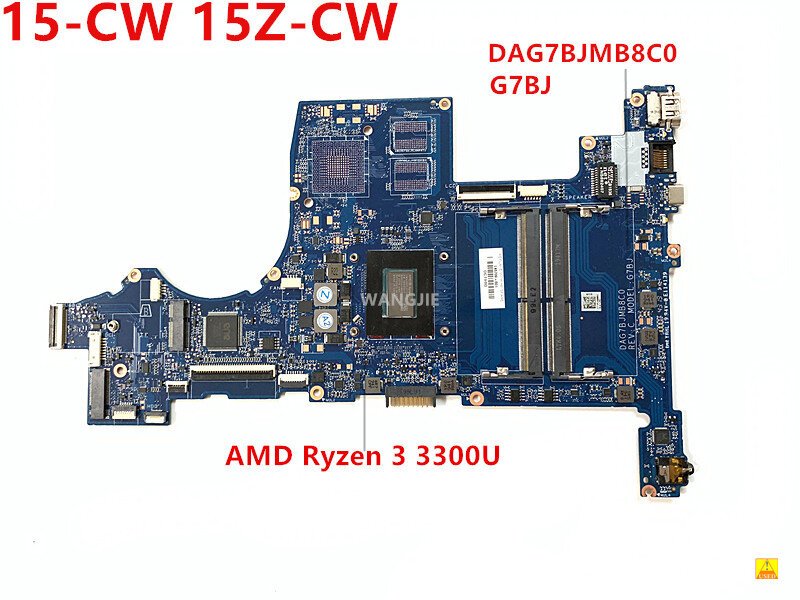 DAG7BJMB8C0 G7BJ For HP Pavillion 15-CW Motherboard Used TPN-Q210 L46709-001 L46709-501 L46709-601 With AMD Ryzen 3-3300U CPU