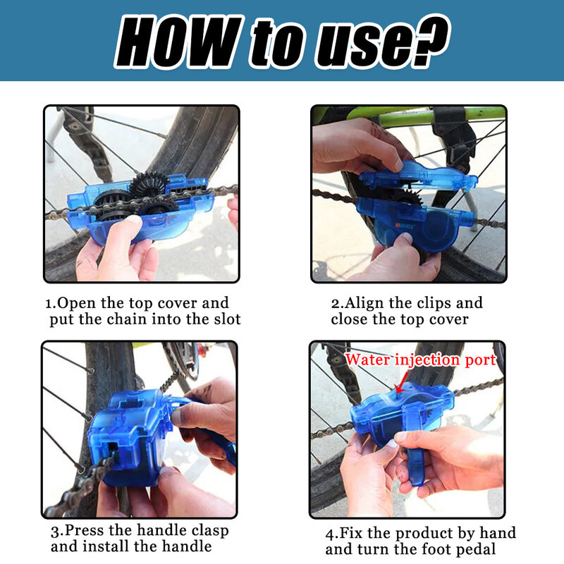 Bicycle Chain Cleaner Outdoor Cycling Cleaning Tool Mountain Road Motorbikes Brushes Gloves Chain Cleaning Brushes Accessories