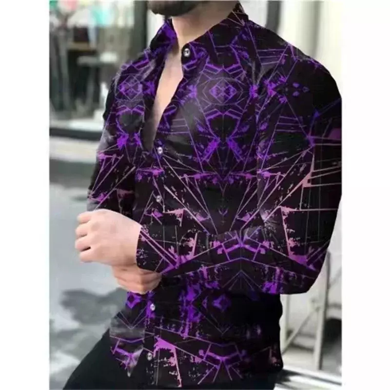 Camisa con patrón creativo de alta definición para hombre, top de moda, material suave y cómodo de alta calidad, ocio callejero al aire libre, novedad de 2023