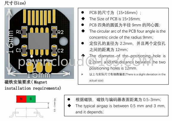 Encoder rotativo AS5600 valore assoluto porta PWM/I2C 12 Bit per Encoder incrementale motore Brushless Gimbal PTZ/Gimbal/Pan Tilt