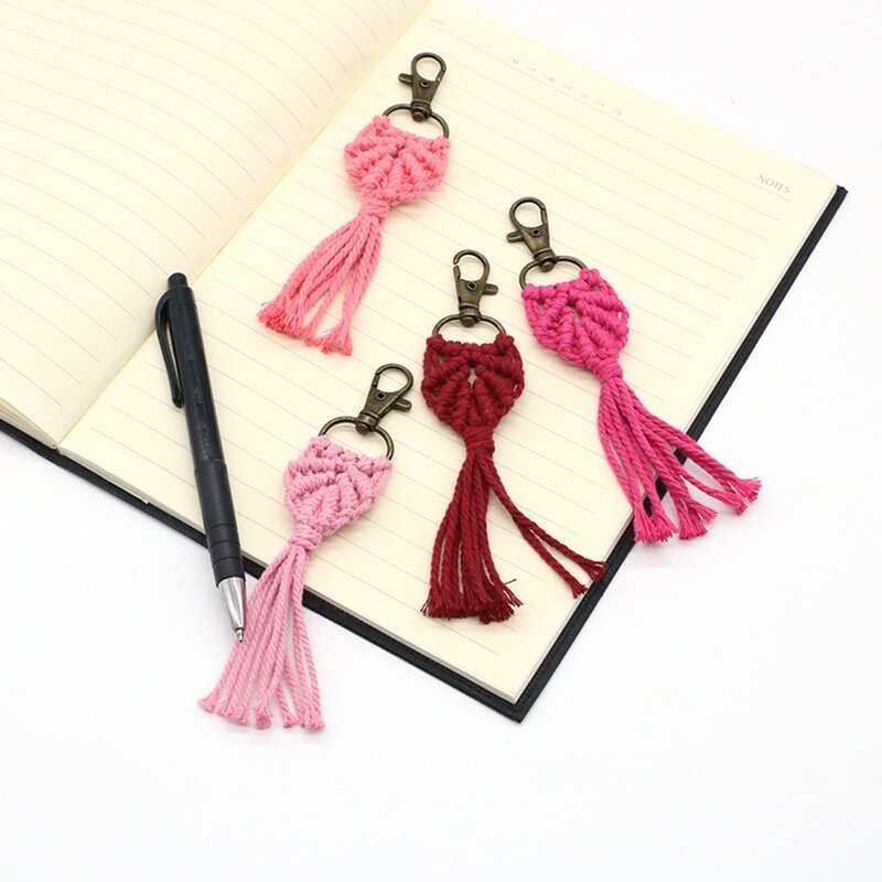 12 шт. мини брелки для ключей макраме в стиле бохо сумки макраме подвески для автомобильных ключей кошелек товары для телефона