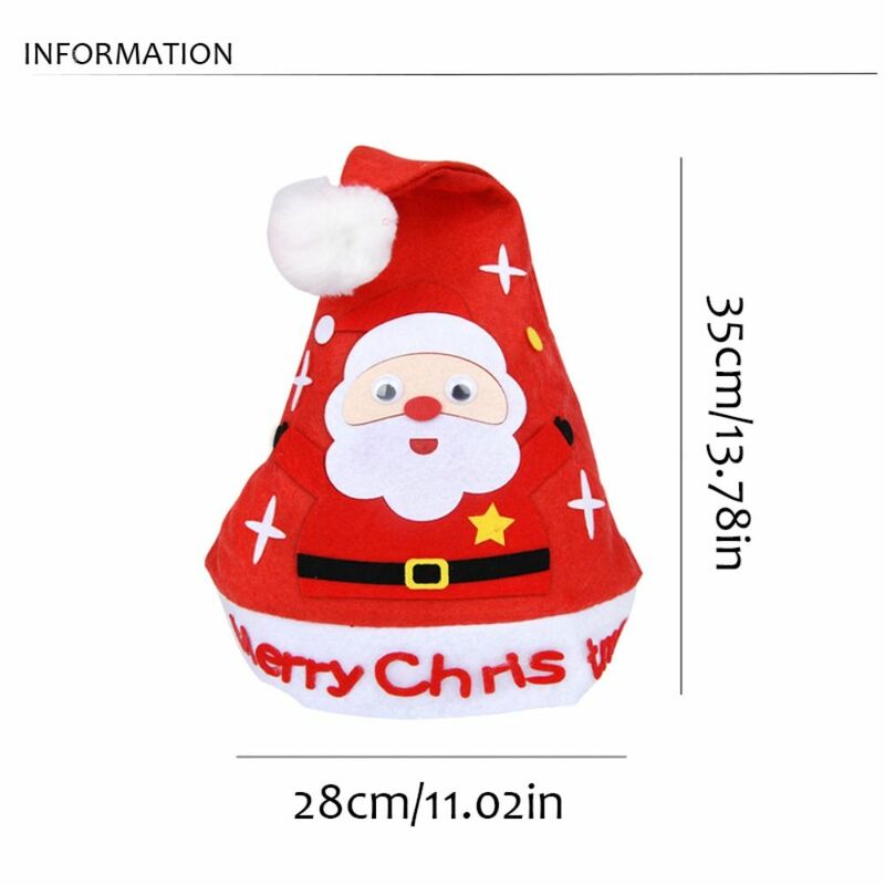 Sombrero de Papá Noel hecho a mano de tela no tejida, alce, sombreros de artes de Navidad para niños, pingüino, árbol de Navidad, juguete de bricolaje