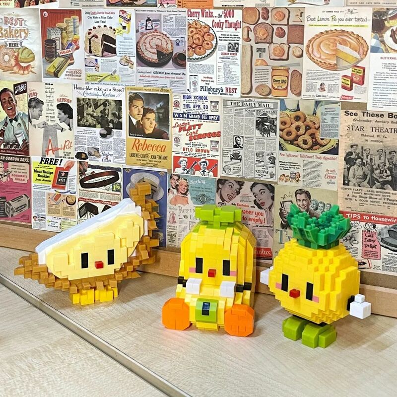 Microdeeltjes Vrijetijdsbouwstenen Speelgoed 8921-8932: Serie Vrolijk Eten-Educatief Puzzelbouwspeelgoed Voor Kinderen